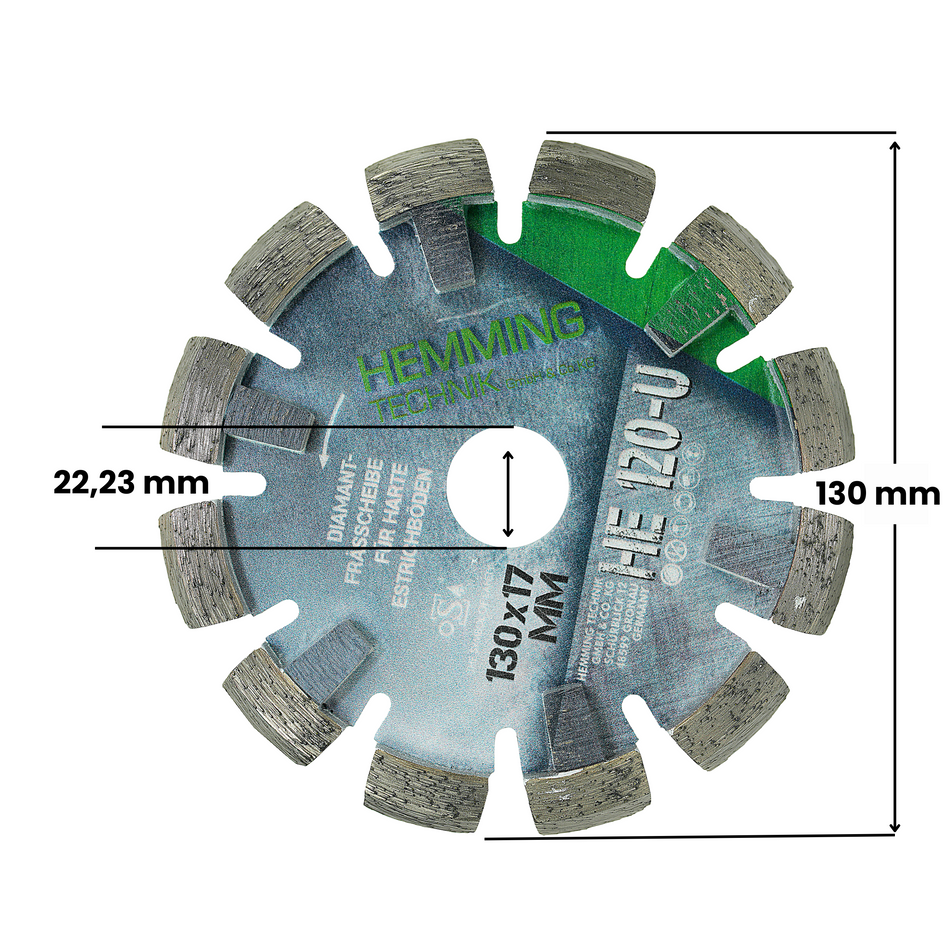 Diamantfrässcheibe für harte Böden U-Segment HE 120