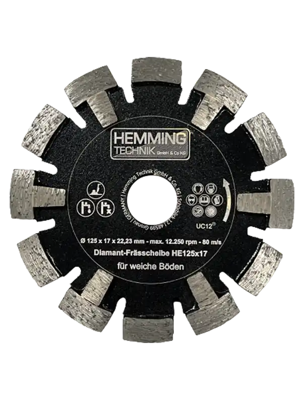 Diamant Frässcheibe HE 120 für weiche Böden Diamant-Frässcheiben HEMMING TECHNIK