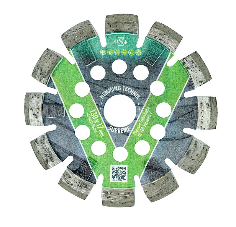 Diamant Frässcheibe HE 120 Supreme-V 130x17mm Diamant-Frässcheiben HEMMING TECHNIK