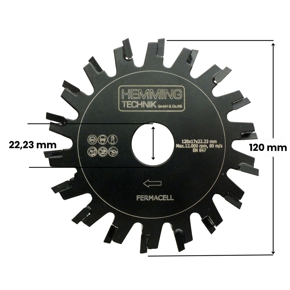 Diamantfrässcheibe Fermacell 120x17mm HE 120