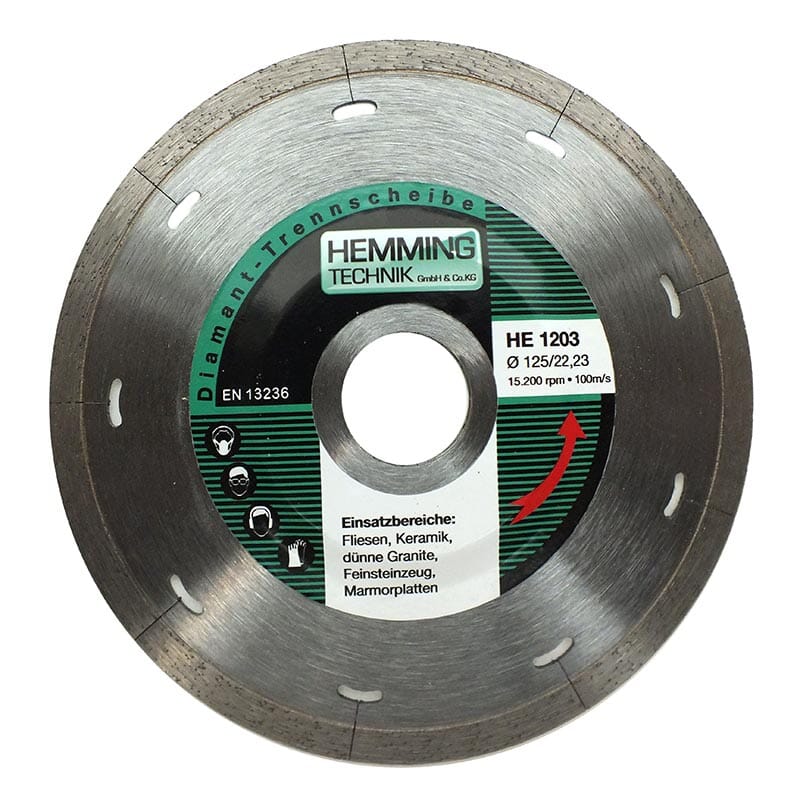 Diamant-Trennscheibe HE1203 125 mm Fliesen- & Keramik-Trennscheiben HEMMING TECHNIK